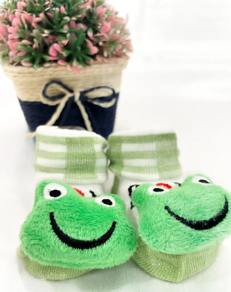 Baby Boys and Girls Teddy Socks (Green)