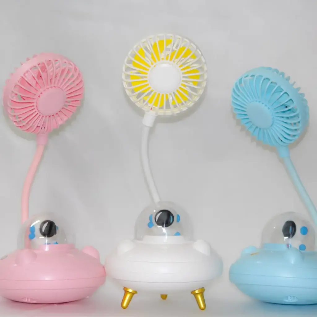 Astronaut Adventure Rechargeable Table Fan (Pink)