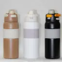 Premium Sports Water Bottle with Push-Button Lid & Silicone Grip – Leakproof