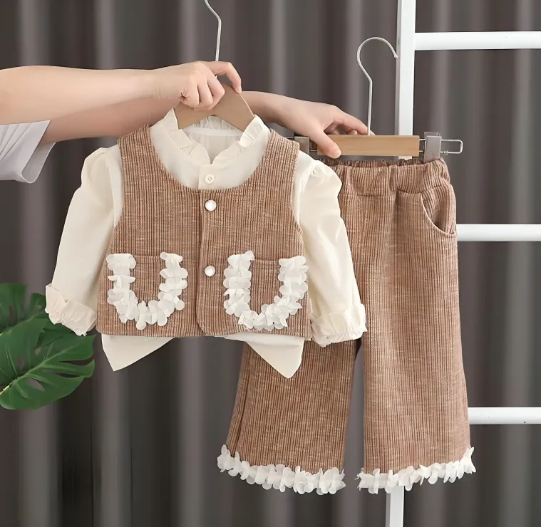 Brown Elegance Ruffle Set