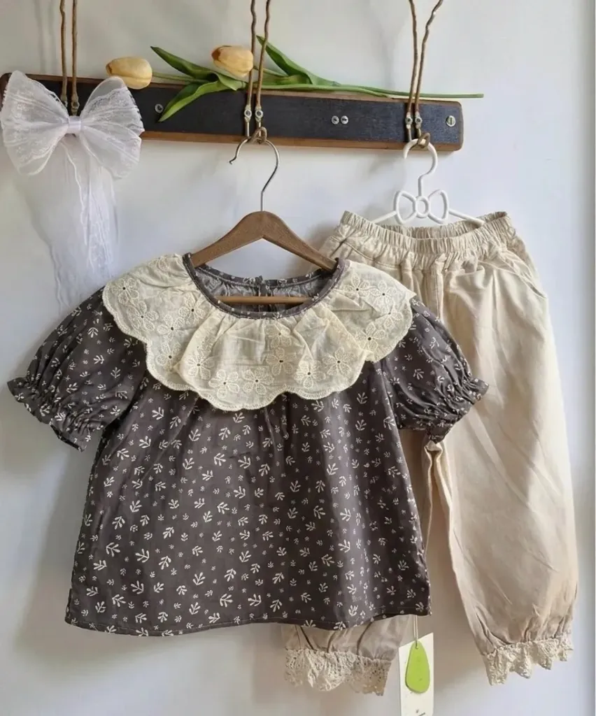 Retro Ruffle Co‑ord (Gray)