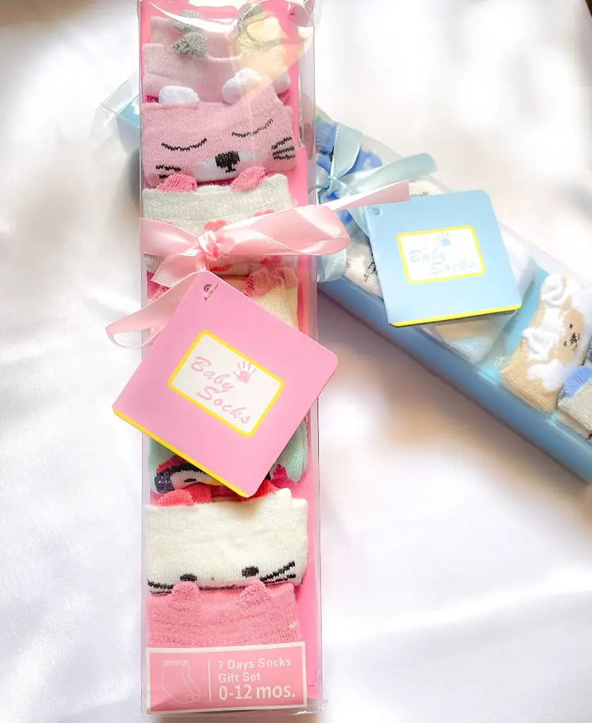 Baby Socks Organic Cotton Set of 7 (Pink)
