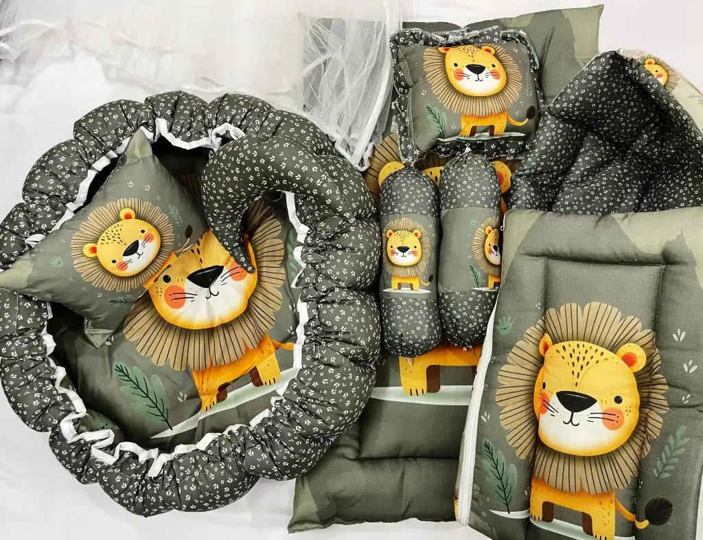 Combo Set: Baby Bedding With Pillow, Baby Sleeping/Carry Bag & Round Bed With Mosquito Net