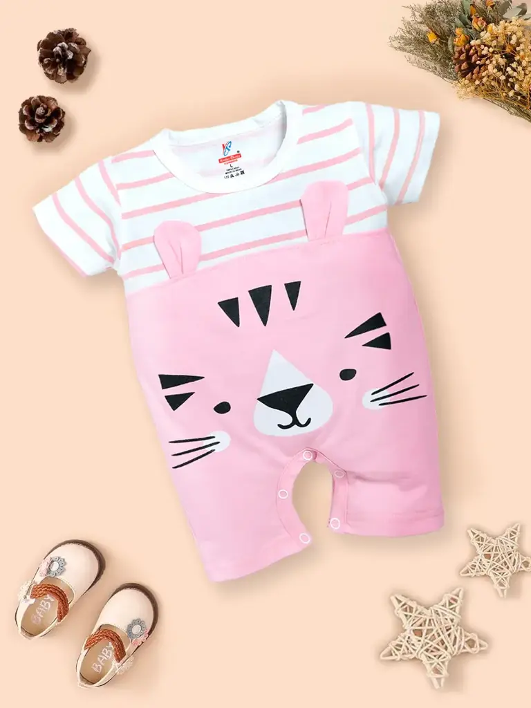 Soft Cotton New Born /Baby Dungaree Pink (6M-9M)