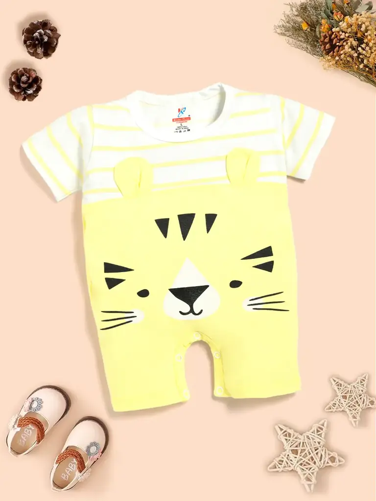 Soft Cotton New Born /Baby Dungaree Yellow (0M-6M)