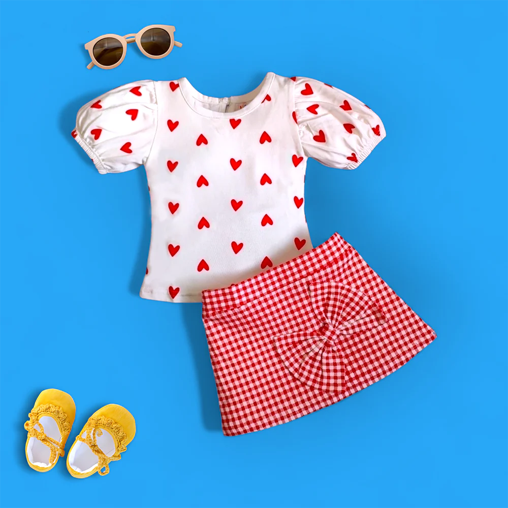 Baby Girls Top & Skirt Set Red