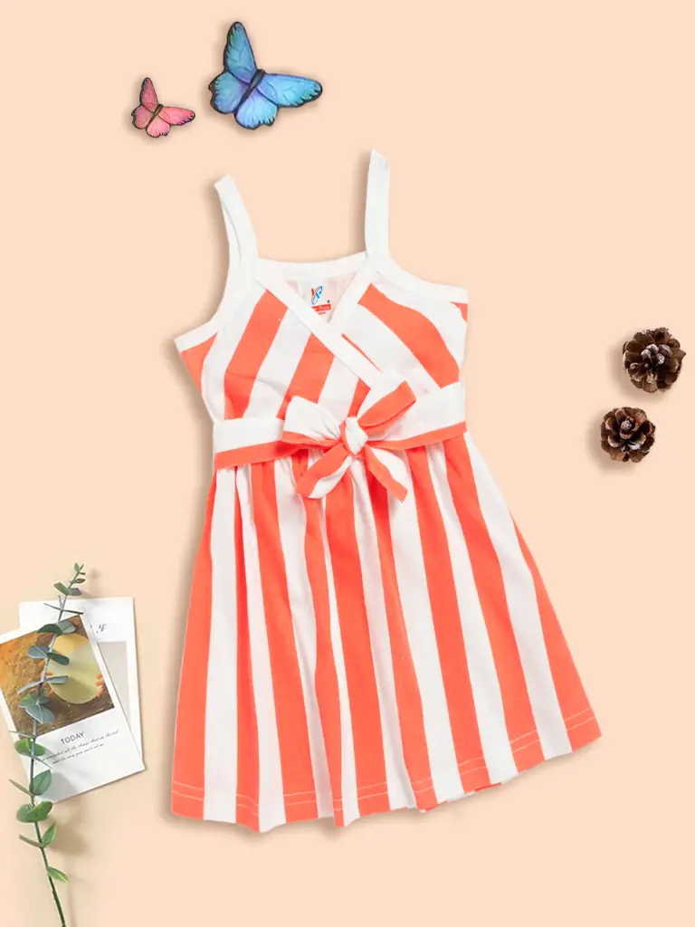 Baby Girl Sleeveless Frock Orange