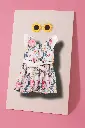Peach Pink Floral Frock with Bow Belt