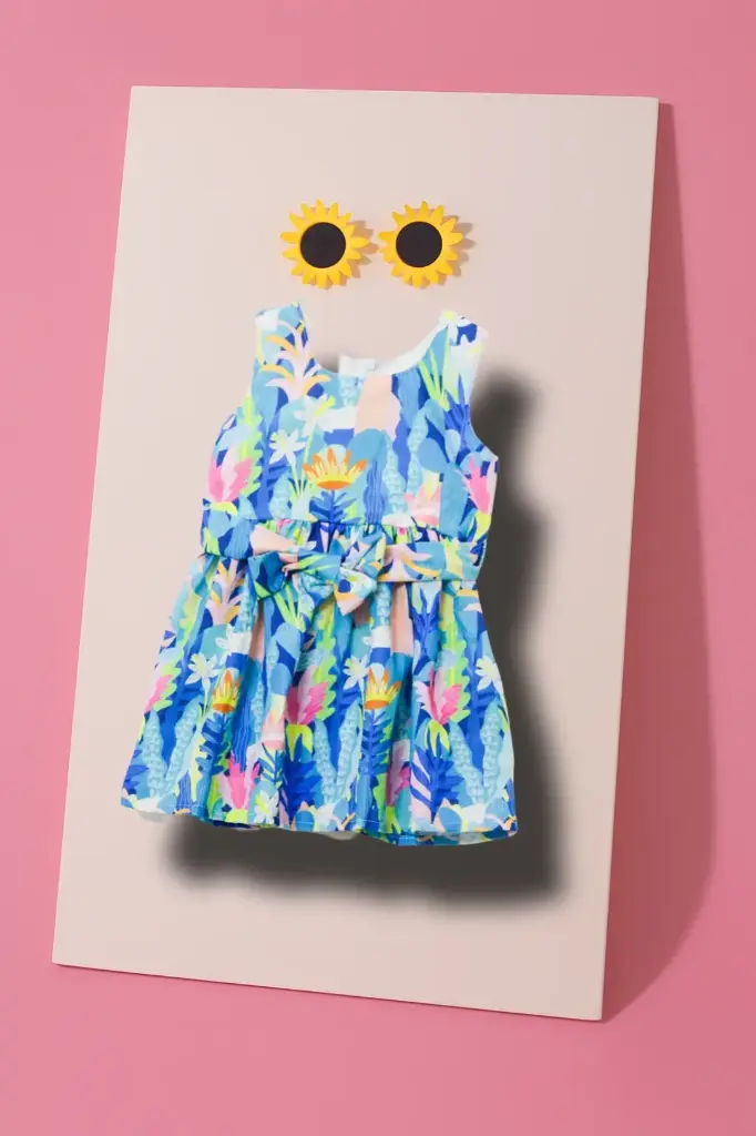Summer Blue Floral Frock (2Y-3Y)