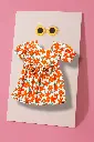Bright Orange Floral White Frock