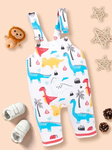 Baby Cotton sleeveless Animal Printed Dungaree