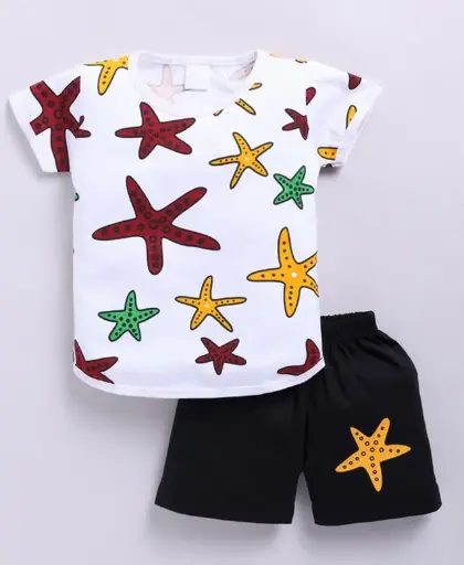 Causal Graphic Design Half Sleeves Set