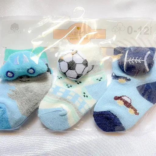 Kids Multicolor Designer Socks Set of 3